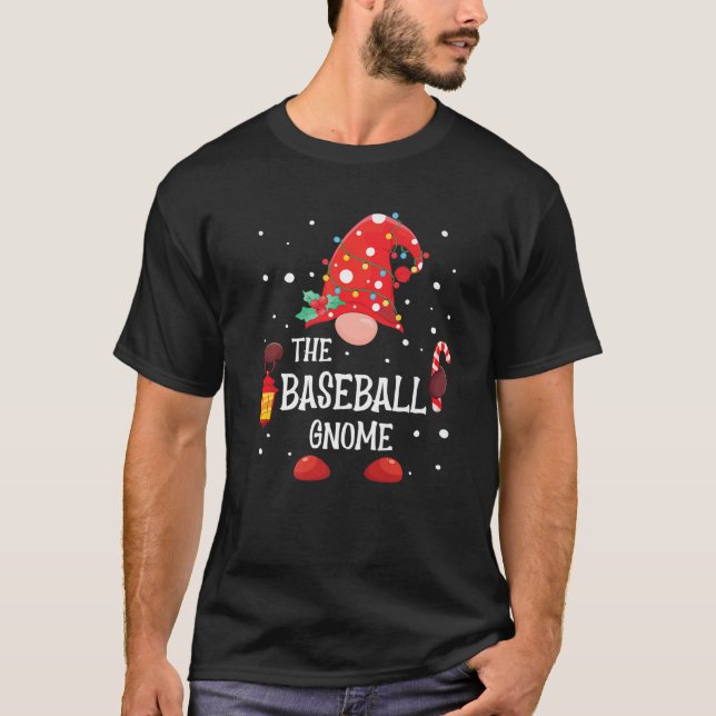 Das Baseball Gnome-Matching-Familienweihnachtsspie T-Shirt (Vorderseite)
