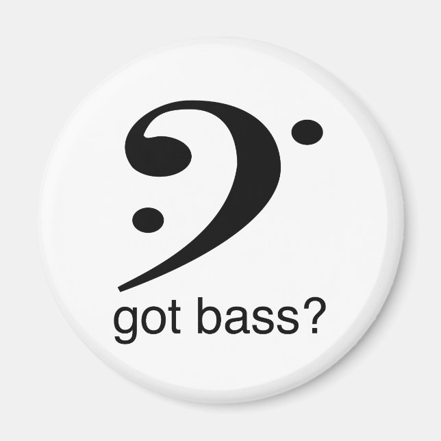 Das Basskleber-Icon mit dem got Bass?, Slogan. Magnet (Vorne)