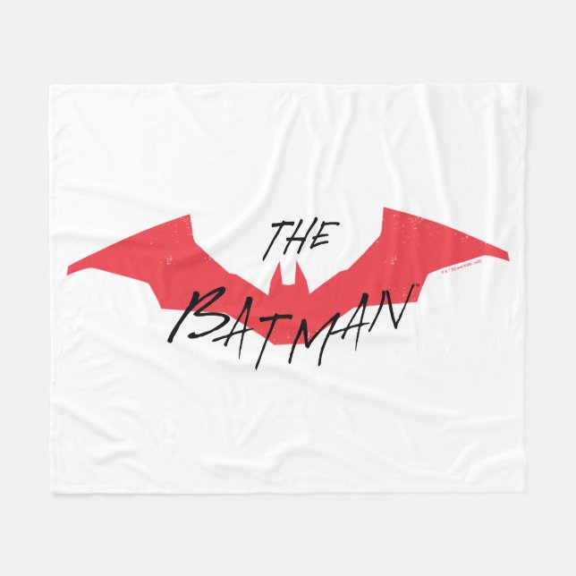 Das Batman-handgeschriebene Bat-Logo Fleecedecke (Vorderseite (Horizontal))