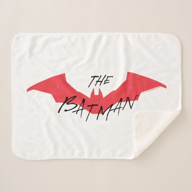 Das Batman-handgeschriebene Bat-Logo Sherpadecke (Vorderseite (Horizontal))