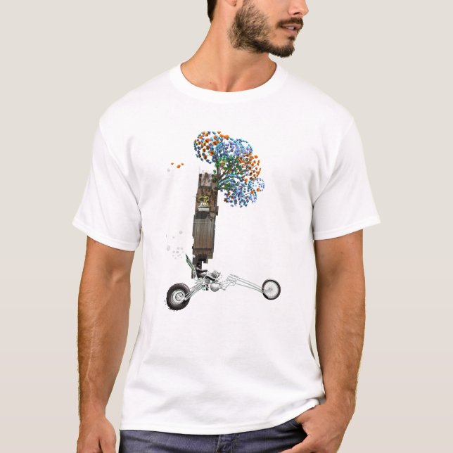 Das Baum-Haus-Chopper-Motorrad T-Shirt (Vorderseite)