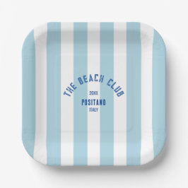 Das Beach Club Wappen Blue Cabana Strip Pappteller