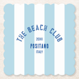 Das Beach Club Wappen Blue Cabana Strip Untersetzer