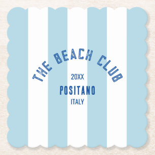 Das Beach Club Wappen Blue Cabana Strip Untersetzer