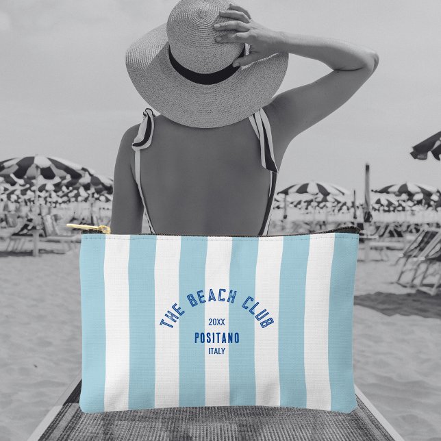 Das Beach Club Wappen Blue Cabana Strip Zubehörtasche (Von Creator hochgeladen)