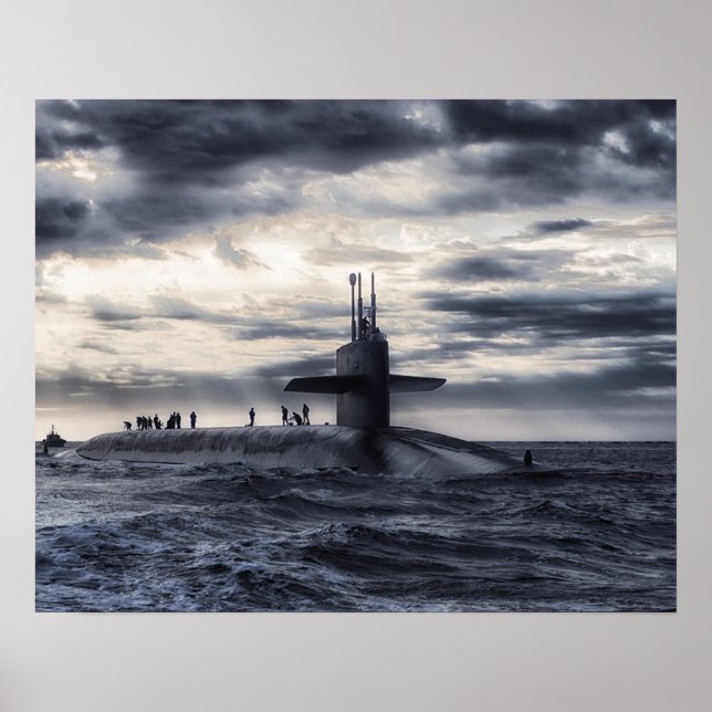 Das beeindruckende U-Boot im Ozean-Poster Poster (Vorne)