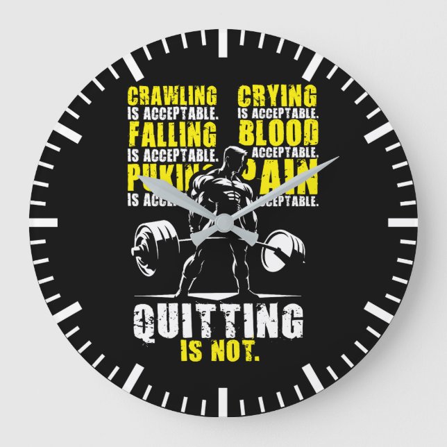 Das Beenden ist nicht akzeptabel - Motivierend Fit Große Wanduhr (Vorderseite)