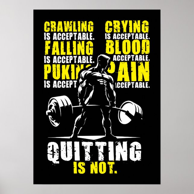 Das Beenden ist nicht akzeptabel - Motivierend Fit Poster (Vorne)