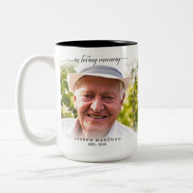 Das Beileid der Gedächtnisbeerdigung Zweifarbige Tasse (Links)