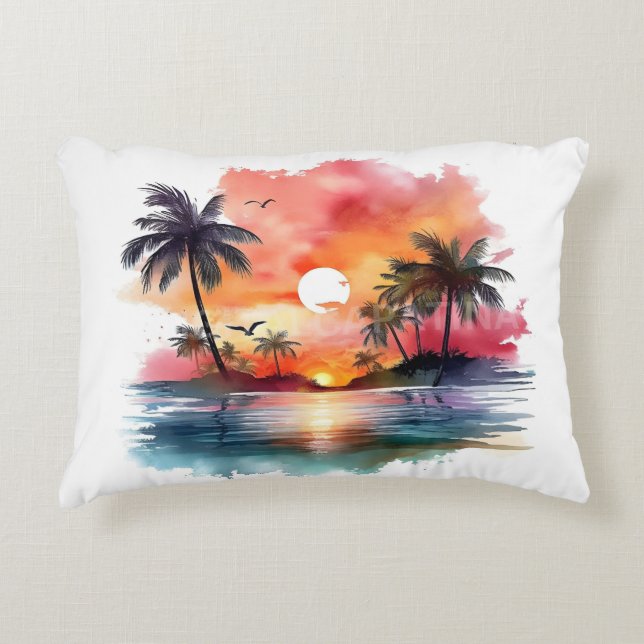 Das beliebteste Design-Sonnenaufgang-Pille Dekokissen (Vorderseite)