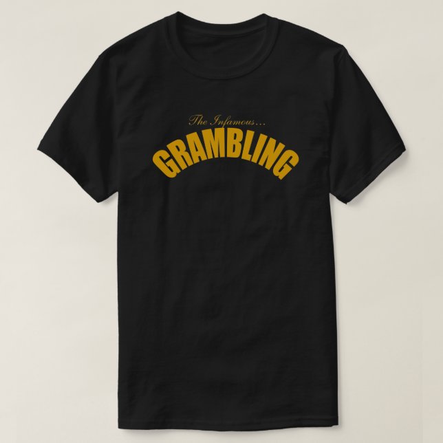 Das berüchtigte GRAMBLING-Logo-T-Shirt GOLD T-Shirt (Design vorne)