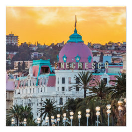 Das berühmte Luxushotel Negresco in Nizza Fotodruck