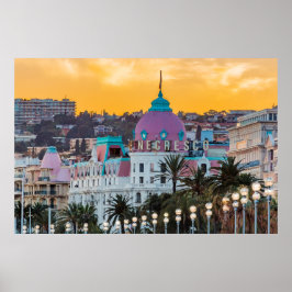 Das berühmte Luxushotel Negresco in Nizza Poster