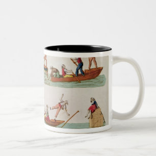 Das berühmte Turnier zwischen den Lancers Zweifarbige Tasse