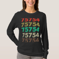 Das besagt 75754 Retro Zip-Code Zipcode 75754