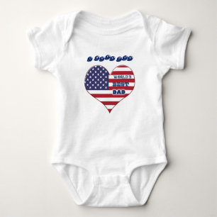 Das beste amerikanische Flaggenherz der Welt für V Baby Strampler