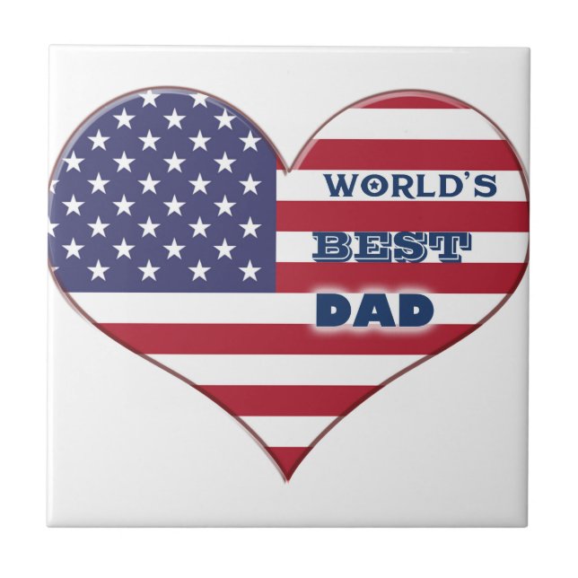 Das beste amerikanische Flaggenherz der Welt für V Fliese (Vorderseite)