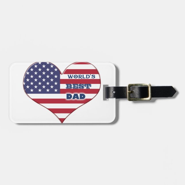 Das beste amerikanische Flaggenherz der Welt für V Gepäckanhänger (Vorderseite horizontal)