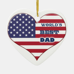 Das beste amerikanische Flaggenherz der Welt für V Keramik Ornament