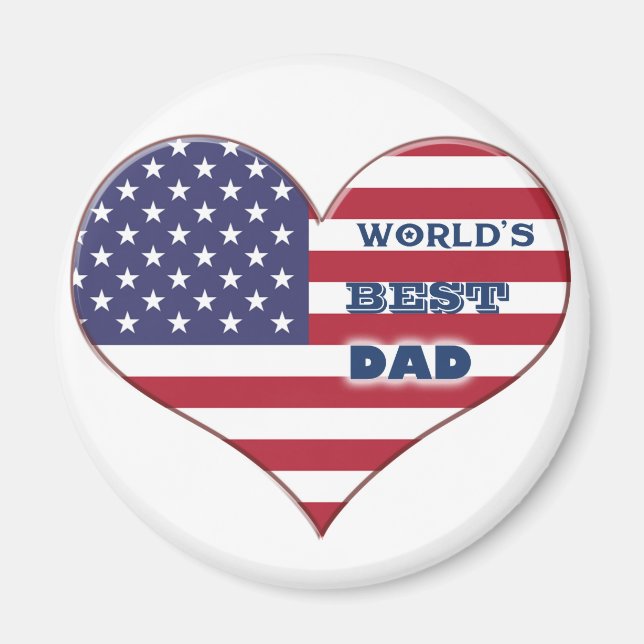 Das beste amerikanische Flaggenherz der Welt für V Magnet (Vorne)