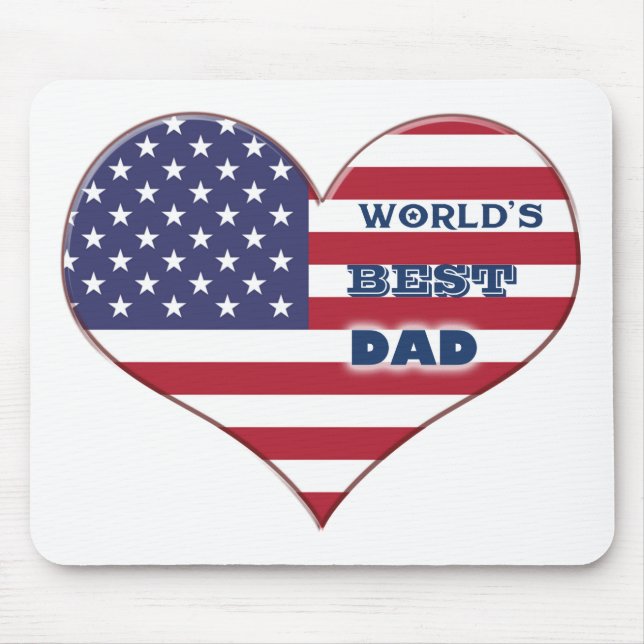 Das beste amerikanische Flaggenherz der Welt für V Mousepad (Vorne)