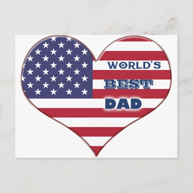 Das beste amerikanische Flaggenherz der Welt für V Postkarte (Vorderseite)