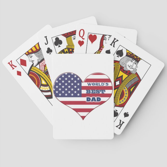 Das beste amerikanische Flaggenherz der Welt für V Spielkarten (Rückseite)