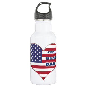 Das beste amerikanische Flaggenherz der Welt für V Trinkflasche