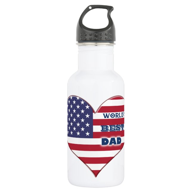 Das beste amerikanische Flaggenherz der Welt für V Trinkflasche (Vorderseite)