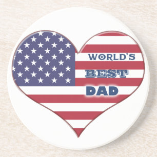 Das beste amerikanische Flaggenherz der Welt für V Untersetzer