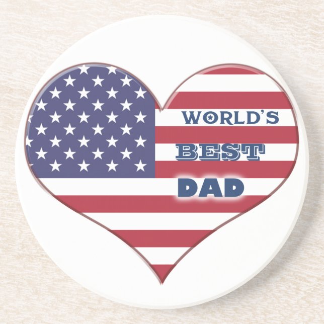 Das beste amerikanische Flaggenherz der Welt für V Untersetzer (Vorne)