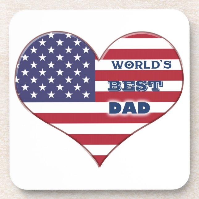 Das beste amerikanische Flaggenherz der Welt für V Untersetzer (Vorderseite)