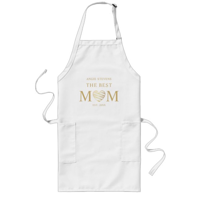 Das beste Angebot für MAMAS: Weißes und goldenes H Lange Schürze (Vorne)