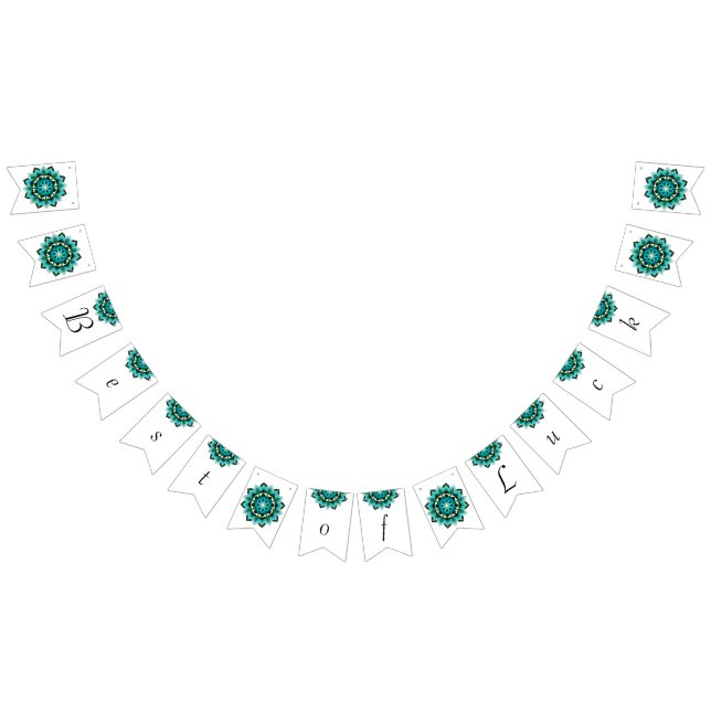 Das Beste aus Glück. Mandala in Aqua Wimpelkette (Alle)