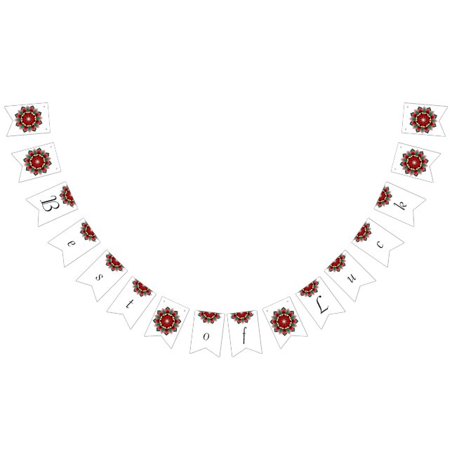 Das Beste aus Glück. Mandala in rot Wimpelkette (Alle)