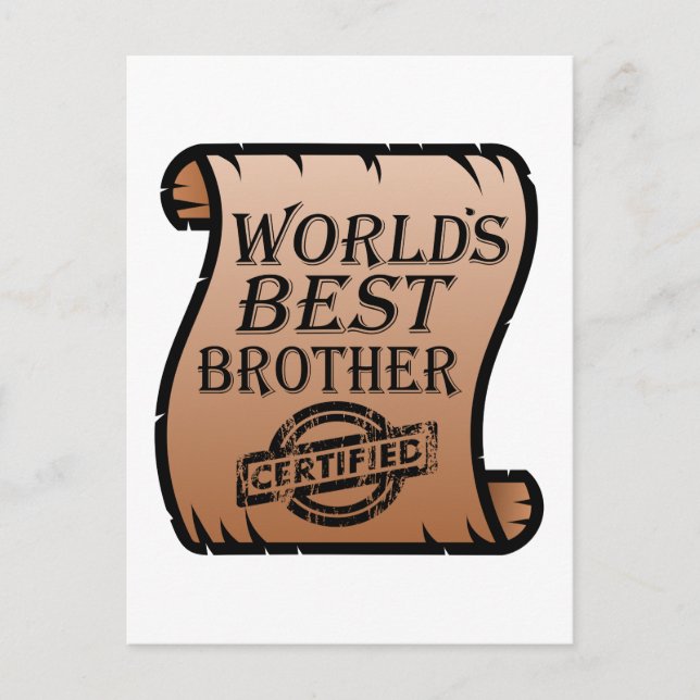 Das beste Bruder-Funny-Zertifikat der Welt Postkarte (Vorderseite)
