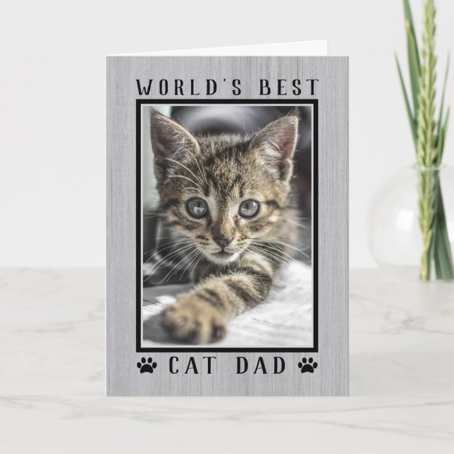 Das beste Cat Vater Happy Birthday Foto der Welt Karte (Vorderseite)
