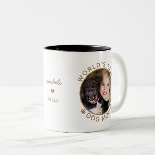 Das beste Dog Mama Gold Individuelle Name Pet Foto Zweifarbige Tasse