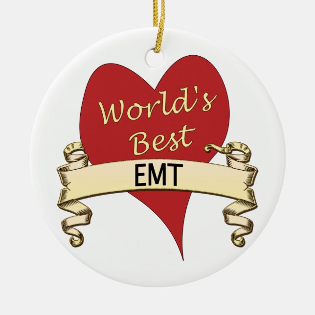 Das beste EMT der Welt Keramikornament (Vorne)