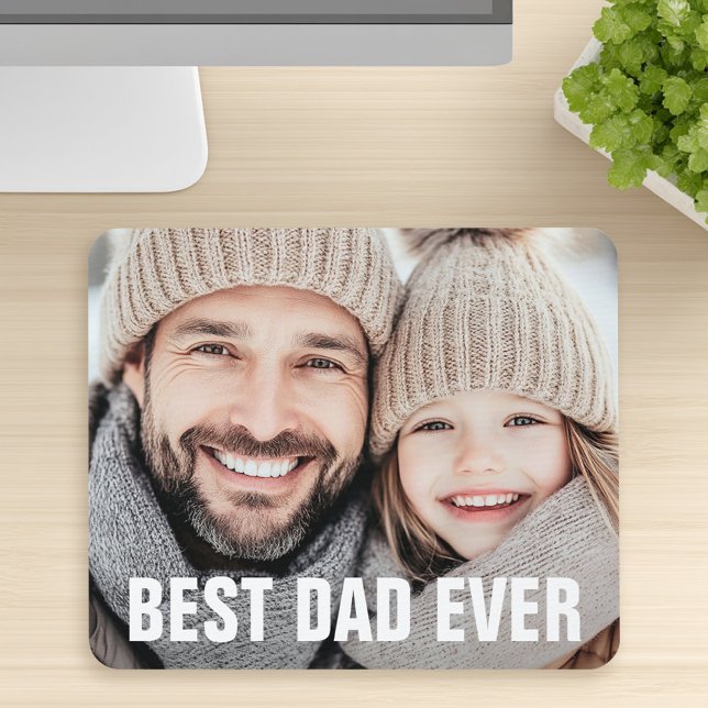 Das beste Foto für Vater Mousepad (Best dad ever father's day photo mouse pad)