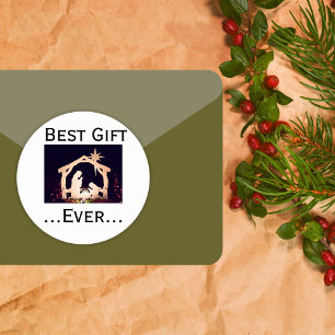 Das beste Geschenk aller Zeiten Weihnachtsgeschich Runder Aufkleber
