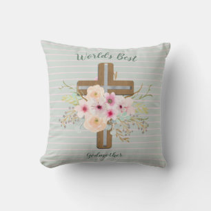 Das beste Geschenk der GODMOTHER-Welt - Blumenkreu Kissen
