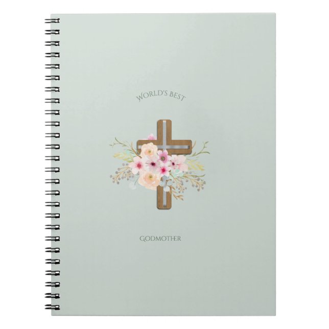 Das beste Geschenk der GODMOTHER-Welt - Blumenkreu Notizblock (Vorderseite)
