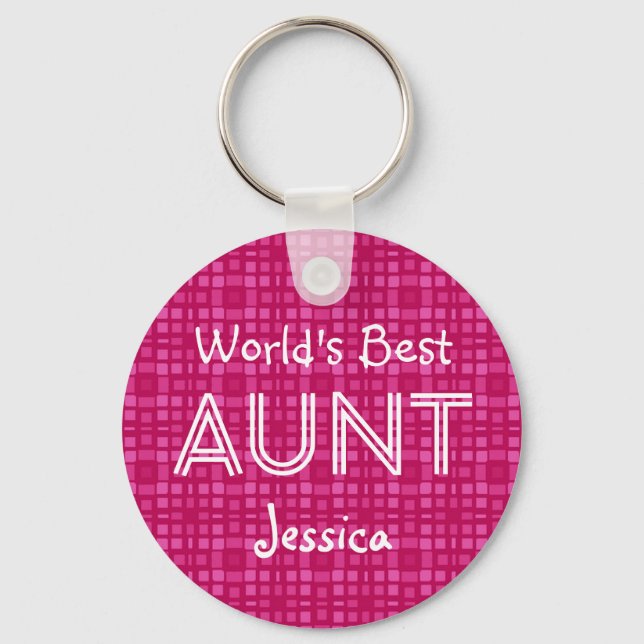 Das beste Geschenk der Welt mit individuellem Rosa Schlüsselanhänger (Vorderseite)