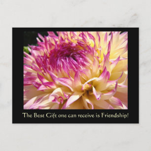 Das beste Geschenk Freundschaft Postkarte Dahlia B