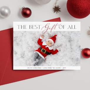 Das beste Geschenk für das erste Weihnachtsfest de Feiertagskarte