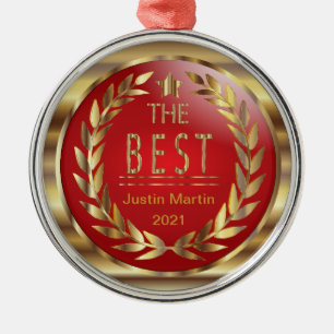 Das Beste - Gold und roter Medaillen-Preis Ornament Aus Metall