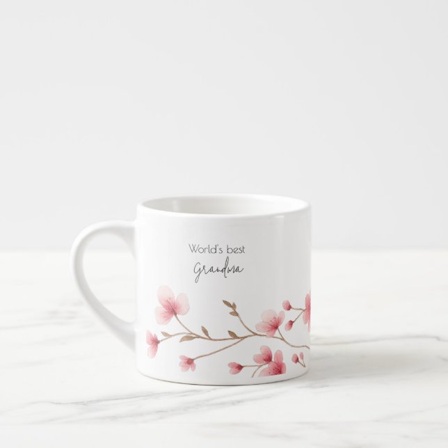 Das beste Grandma der Welt - Pastel und Blumen Per Espressotasse (Links)