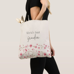 Das beste Grandma der Welt - Pastel und Blumen Per Tasche