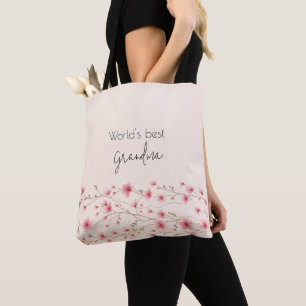 Das beste Grandma der Welt - Pastel und Blumen Per Tasche